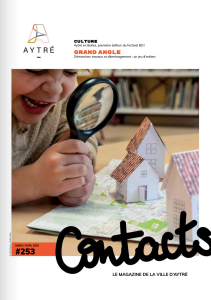 Première de couverture du magazine de la ville d'Aytré : Contacts. Édition de mars/avril 2025.