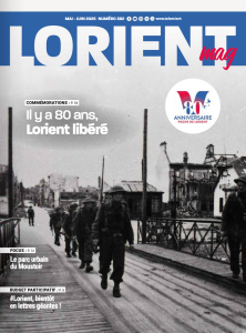 Lorient mag mai/juin 2025 : première page de couverture du magazine de Lorient sur les 80 ans de sa libération.