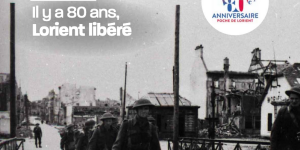 Lorient mag mai/juin 2025 : première page de couverture du magazine de Lorient sur les 80 ans de sa libération.
