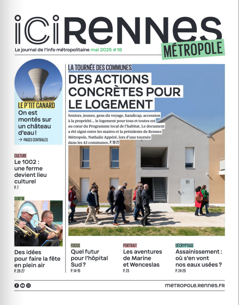 ICI RENNES Métropole Mai 2025 : Première page de couverture du magazine de la ville de Rennes Métropole.